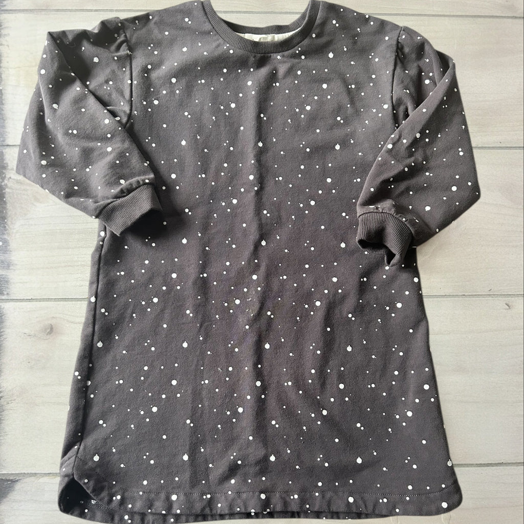 Miles the Label Paint Splatter Gray Organic Cotton Sweatshirt Dress
