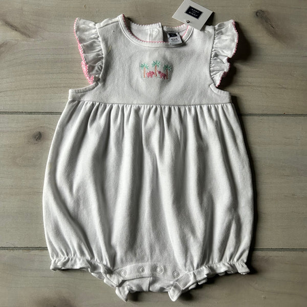 NWT Janie & Jack White Elephant Applique Bubble Romper