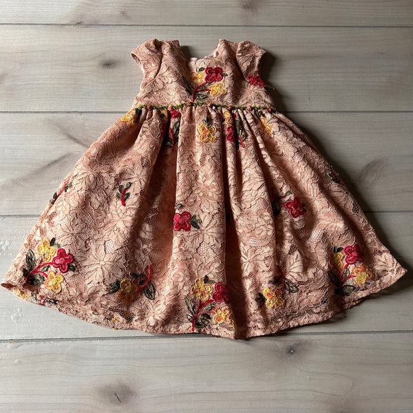 Laura Ashley Tan Floral Lace Dress