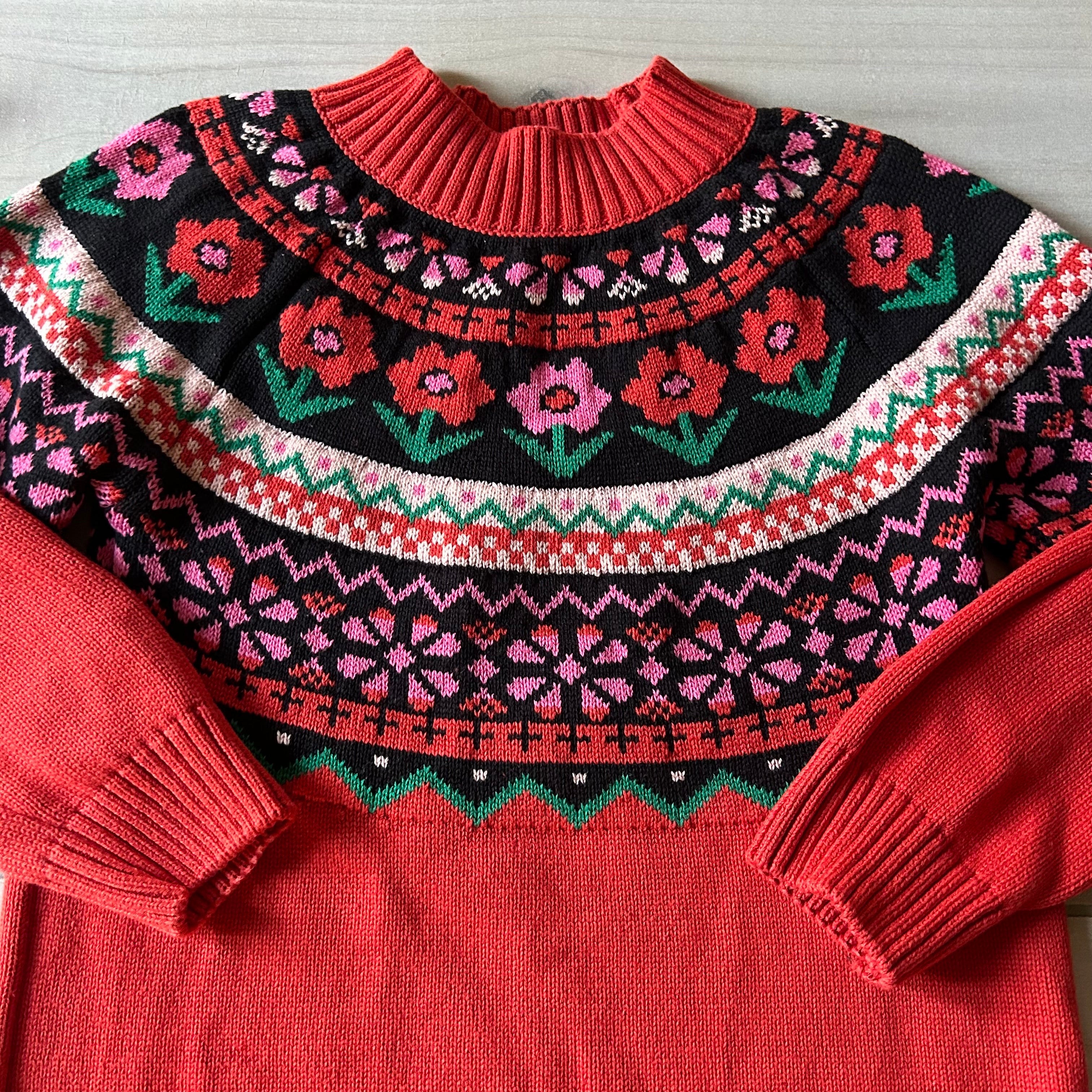 Hanna Andersson Red Floral Sweater Dress Hanna Andersson Red Floral Sweater Dress