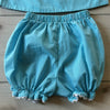 Delaney Blue Check Two Piece Shortie Bloomer Outfit