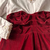 Olive Juice Red & White Velvet Dress