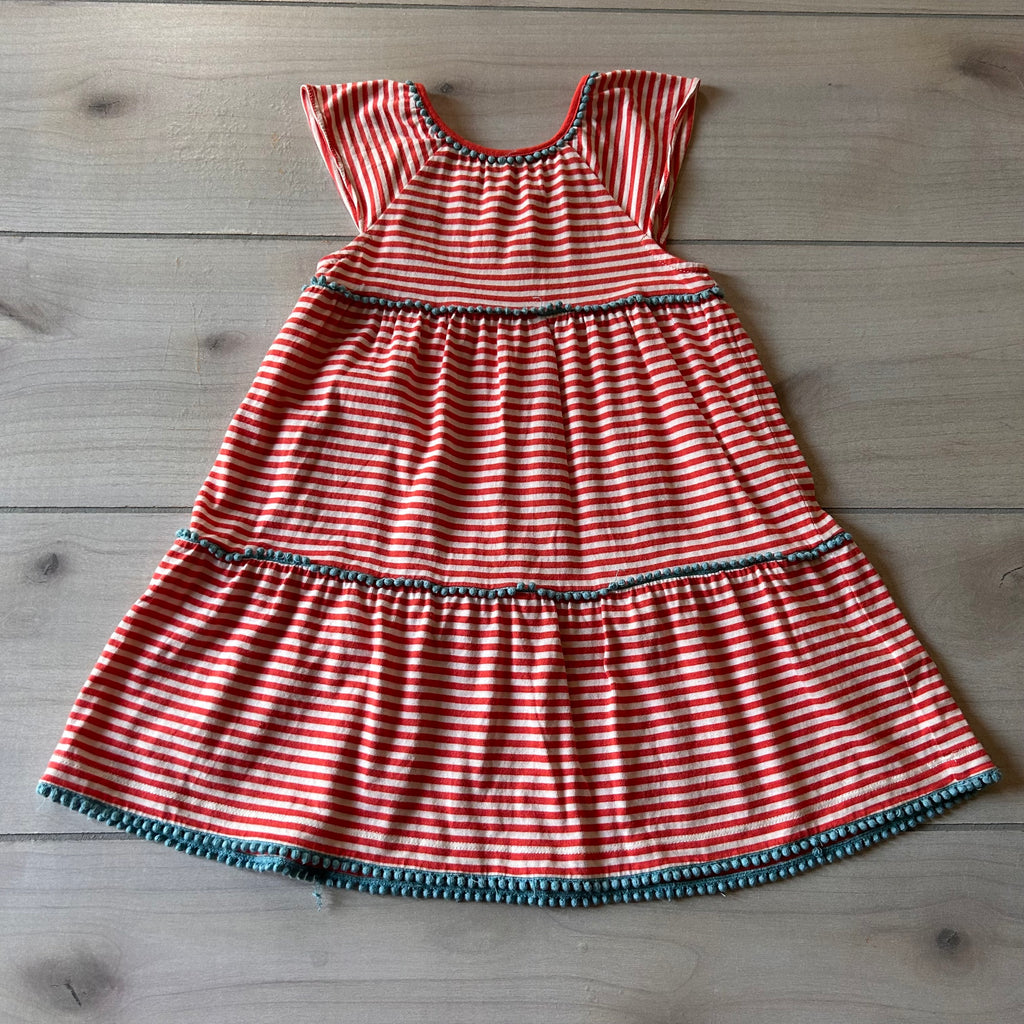 Mini Boden Orange Striped Dress