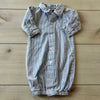 Mud Pie Blue Ticking Stripe Collared Shirt Sleep Sac