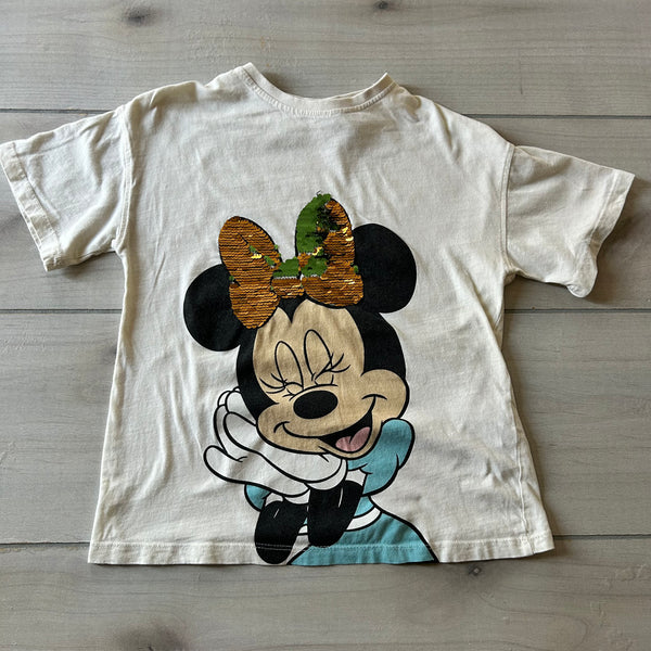 Zara Mini Mouse Sequins Graphic Tee Shirt