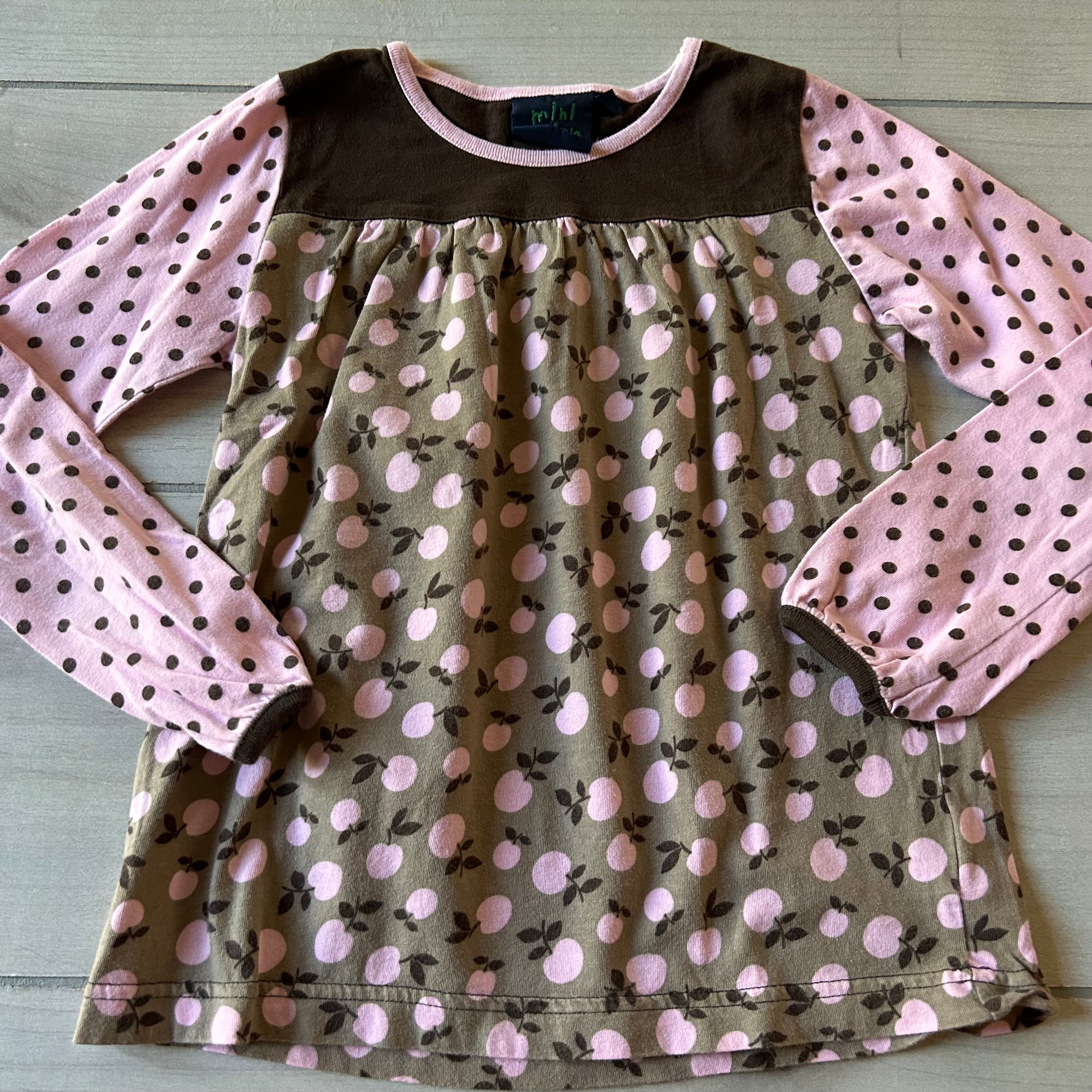 Mini Boden Pink and Brown Peaches with Polka Dot Shirt Sweet Pea & Teddy Mini Boden Pink and Brown Peaches with Polka Dot Shirt Sweet Pea & Teddy