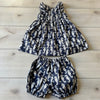 Rachel Riley Seahorse Navy White Dress & Bloomer