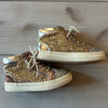 Kid Pik Gold & Silver Gllitter High Top Side Zipper Sneakers