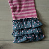 NWT Matilda Jane Pink Striped Blue Ruffle Leggings