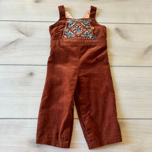 Matilda Jane Brown Embroidered Corduroy Romper