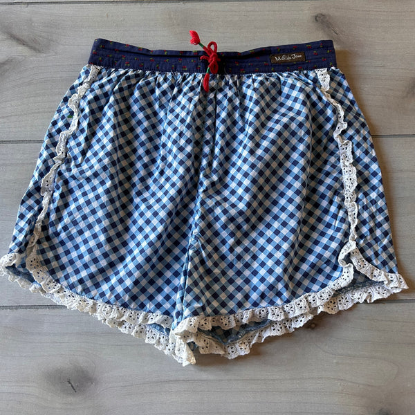 Matilda Jane Plaid Ruffle Shorts with Cheeries