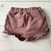 Jamie Kay Brown Drawstring Ruffle Bottom Organic Cotton Shorts