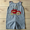 Royal Kidz Gingham Tractor Applique Short Romper