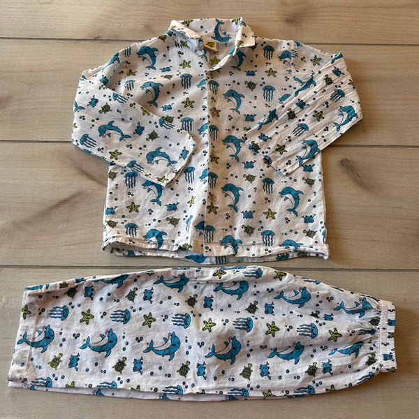 Little Stars Sea Creatures Cotton PJ Set