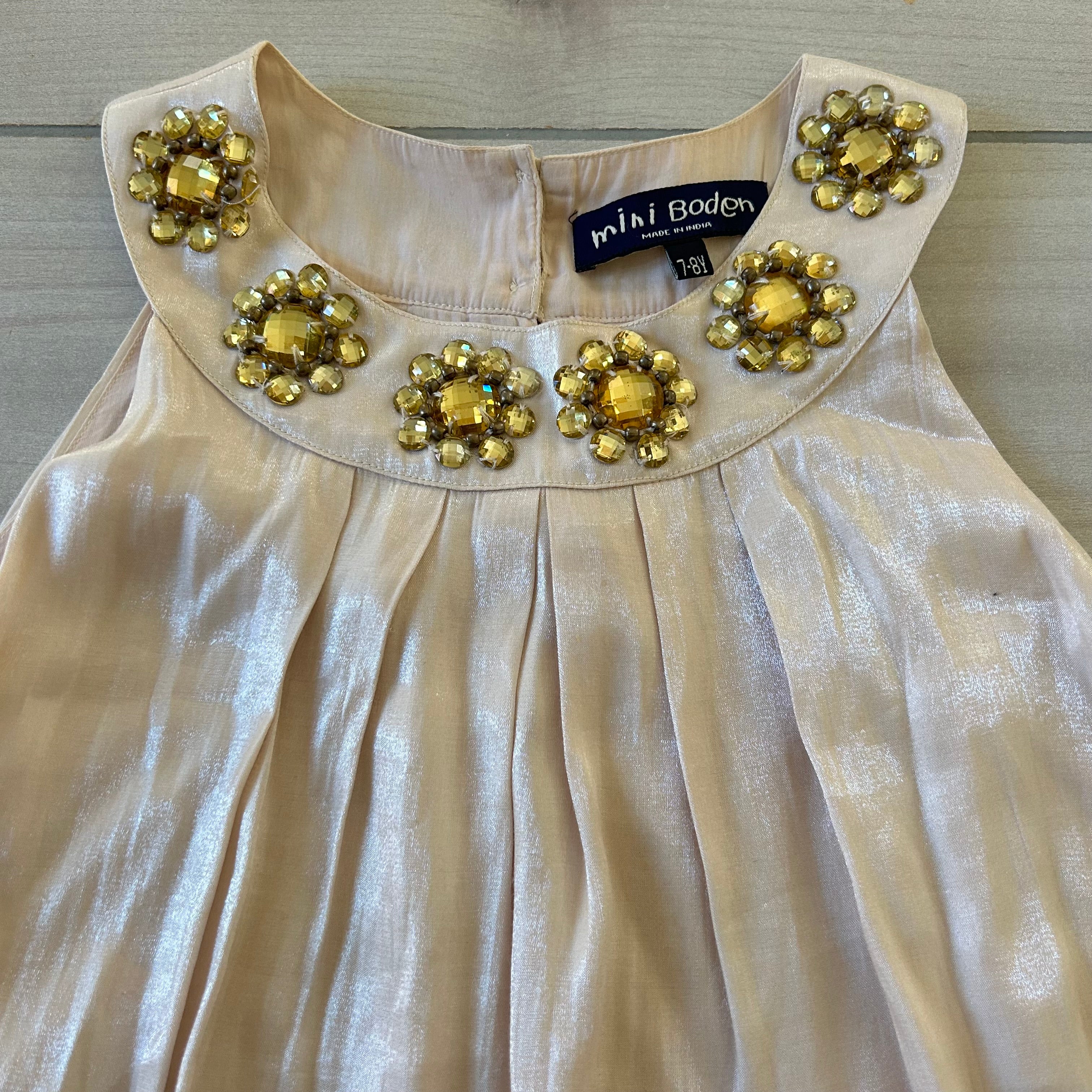 Mini Boden Shimmer Faux Gem Halter Dress Mini Boden Shimmer Faux Gem Halter Dress