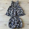 Rachel Riley Seahorse Navy White Dress & Bloomer