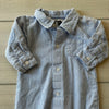 Mud Pie Blue Ticking Stripe Collared Shirt Sleep Sac