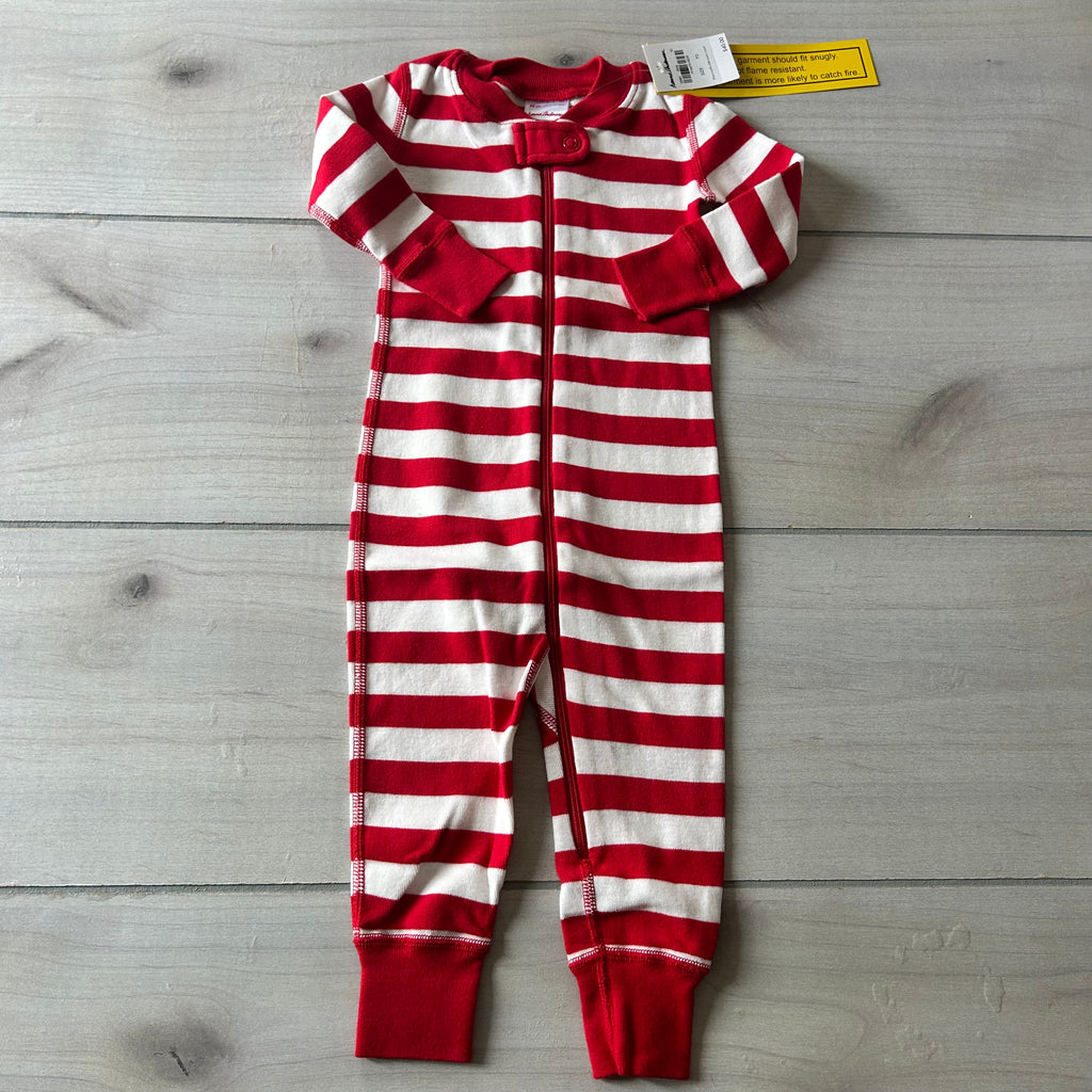NWT Hanna Andersson Organic Cotton Red Striped Footless Sleeper