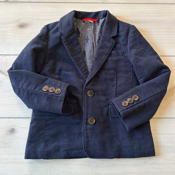 Mini Boden Navy Velour Blazer Jacket