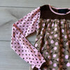 Mini Boden Pink and Brown Peaches with Polka Dot Shirt