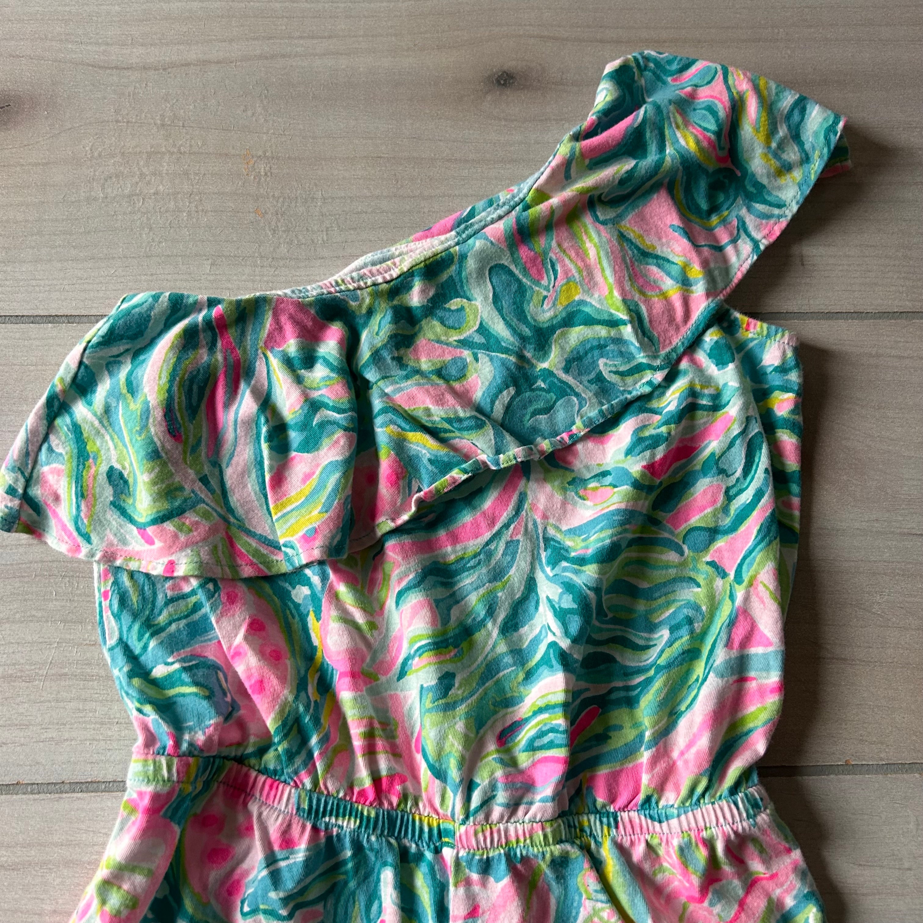 Lilly Pulitzer Floral One Shoulder Romper – Sweet Pea Teddy
