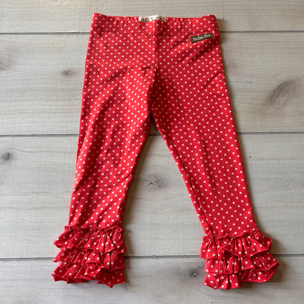 NWOT Matilda Jane Orange Dot Ruffle Leggings