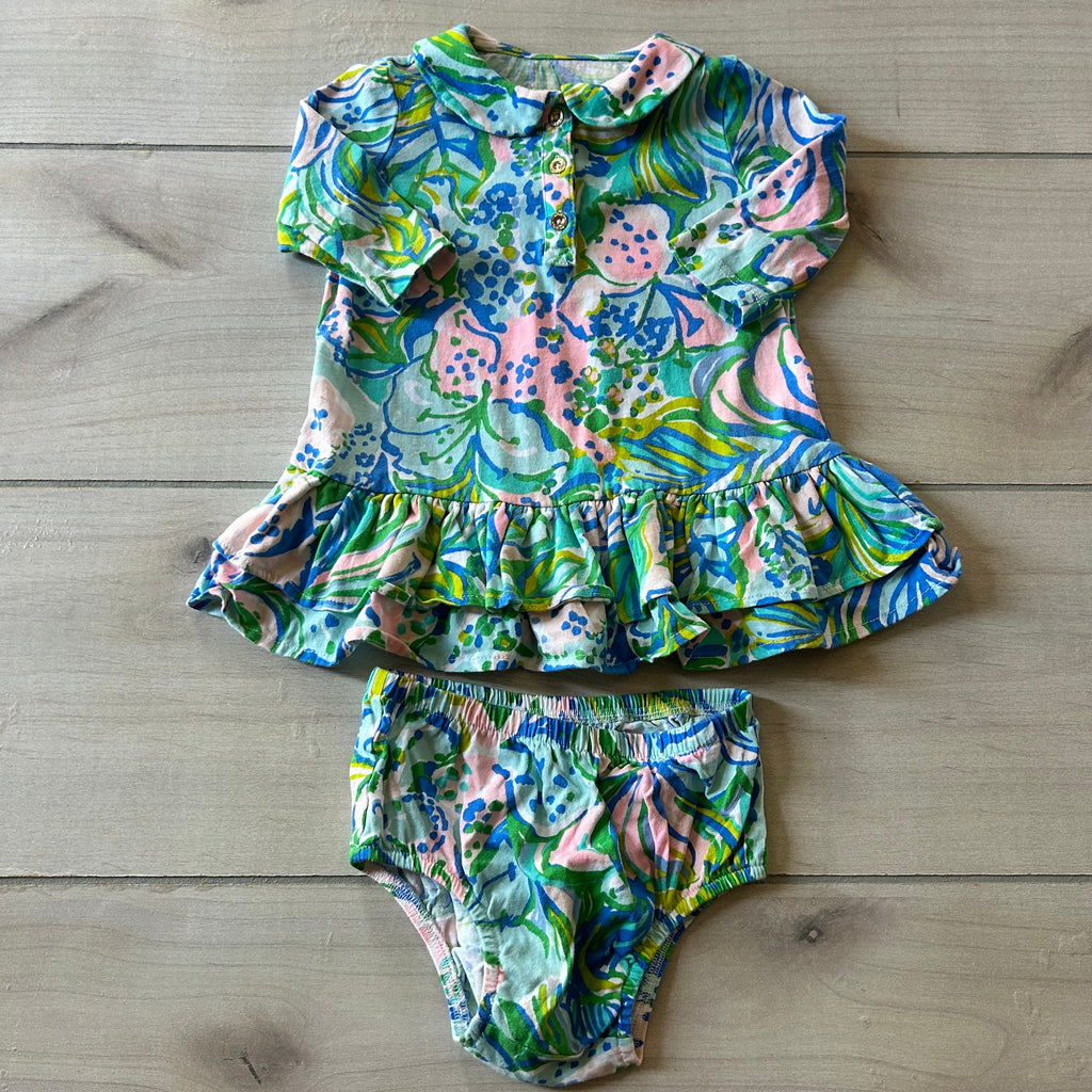 Lilly Pulitzer Tropical Collared Dress & Bloomer