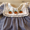 Southern Smocked Company Pumpkin Embroidered Bubble Romper