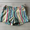Mini Boden Striped Interior Adjustable Button Tab Heart Pocket Shorts