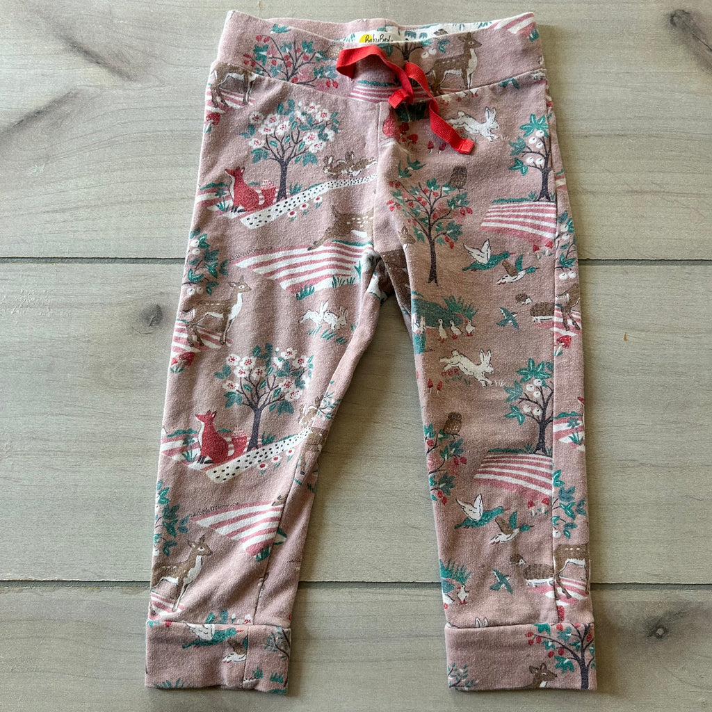 Baby Boden Forest Friends Mauve Drawstring Waist Leggings