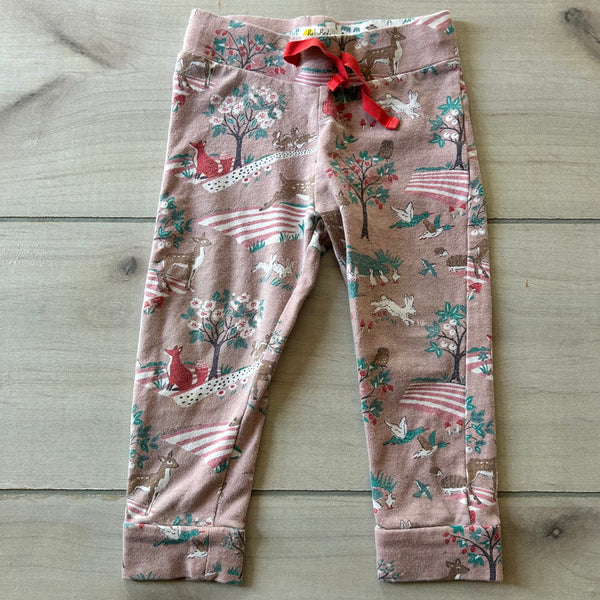 Baby Boden Forest Friends Mauve Drawstring Waist Leggings