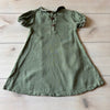 Knotted Fern Green Linen Dress