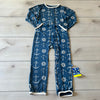 NWT Kickee Pants Anchor Pattern Back Flap Bamboo Sleeper Romper
