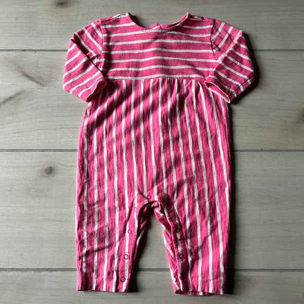 Primary Pink & White Striped Romper