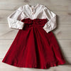 Olive Juice Red & White Velvet Dress