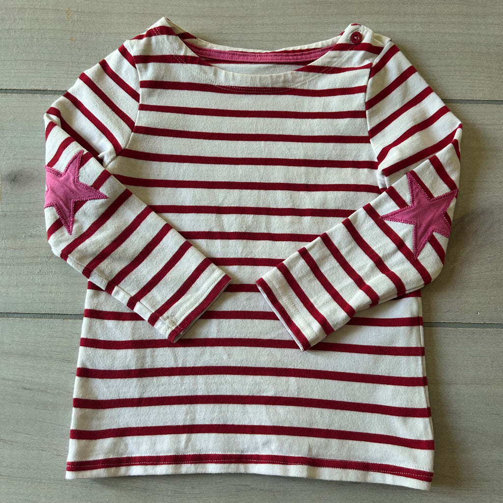 Mini Boden Striped Star Elbow Patch Shirt
