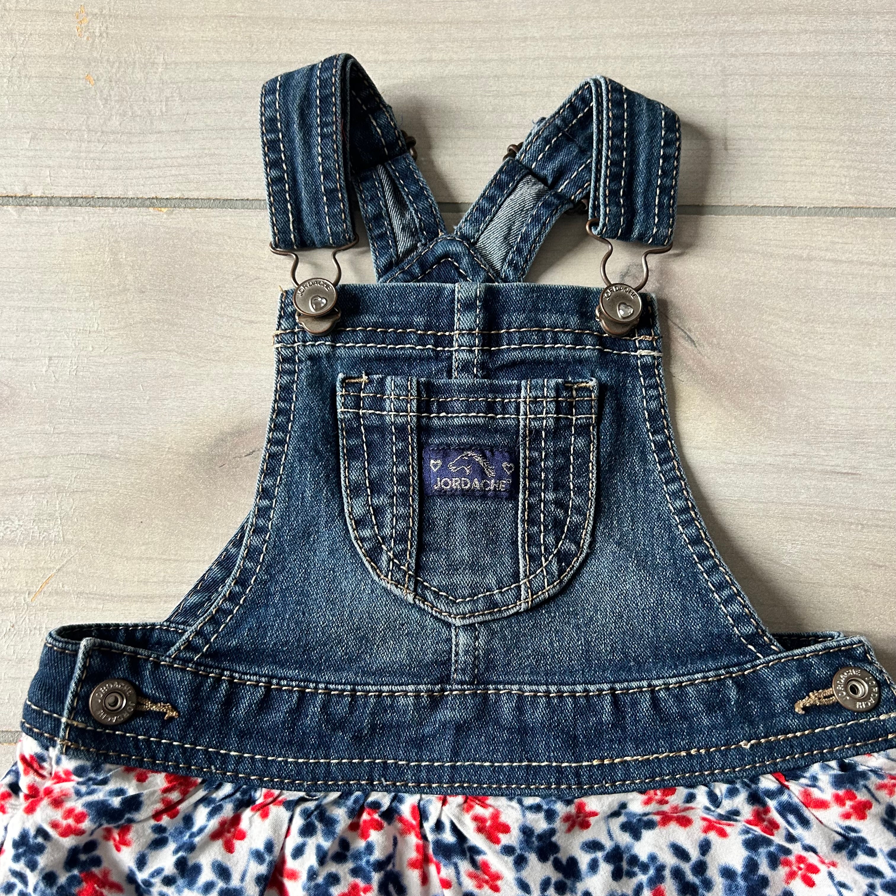 Jordache Denim Ruffle Overall Dress Sweet Pea & Teddy Jordache Denim Ruffle Overall Dress Sweet Pea & Teddy