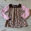 Mini Boden Pink and Brown Peaches with Polka Dot Shirt
