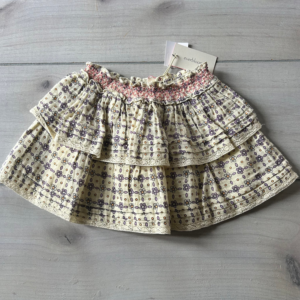 NWT Everbloom Floral Tiered Ruffle Skirt