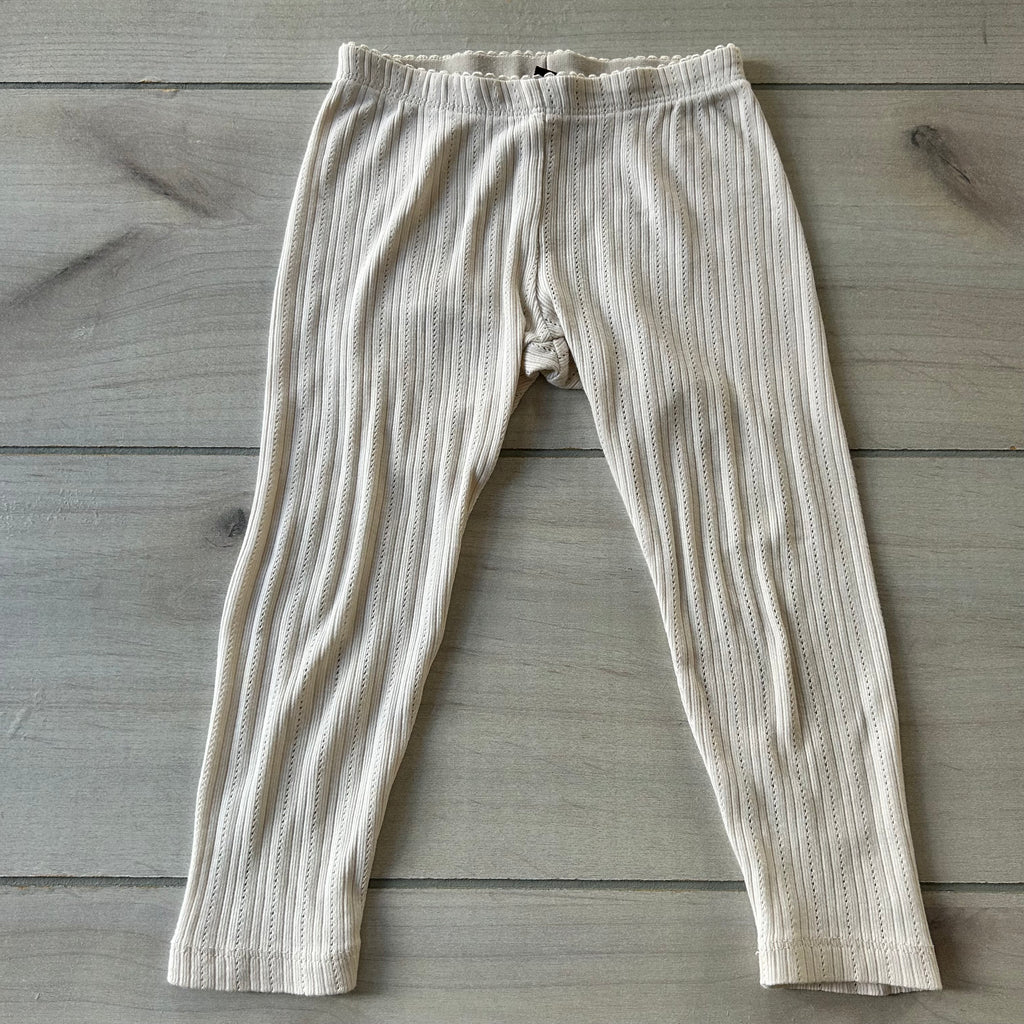 Tea Collection Ribbed Winter White Leggings