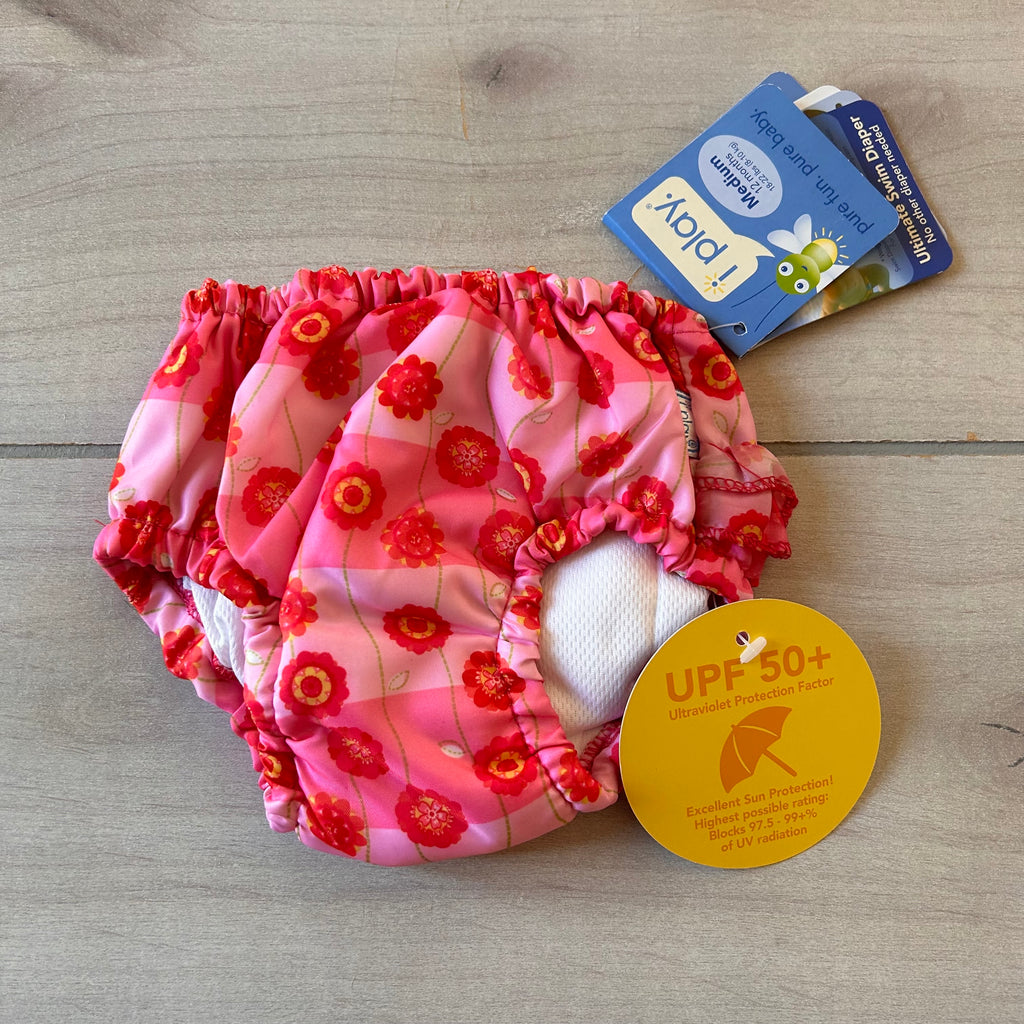 NWT iPlay Ultimate Swim Diaper Pink & Yellow Floral