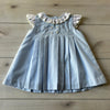 The Proper Peony Blue Floral Embroidered Pleated Dress