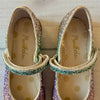 NWOT Mini Boden Multi Colored Glitter Mary Jane Velcro Shoes