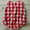 Baseball Smocked Gingham Bubble Romper