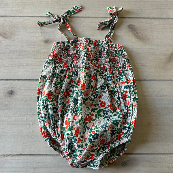 Busy Bee Smocked Floral Bubble Romper