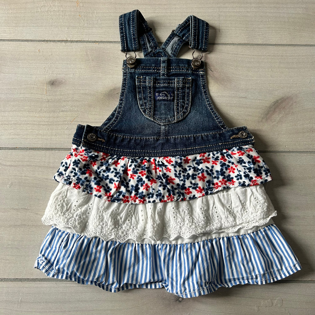 Jordache Denim Ruffle Overall Dress