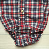 Osh Kosh Red White & Blue Plaid Onesie Button Down Shirt
