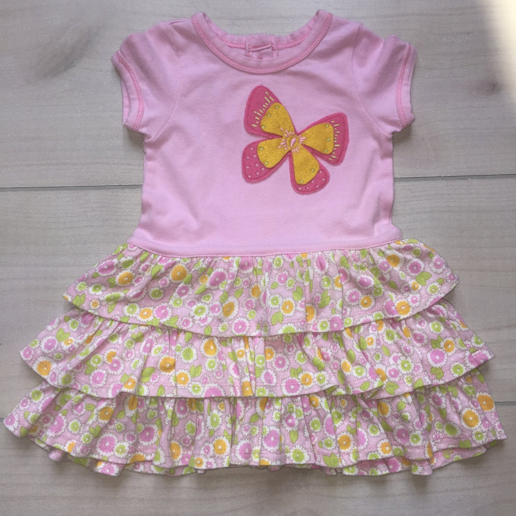 Baby LuLu Pink Butterfly Ruffle Dress - Sweet Pea & Teddy