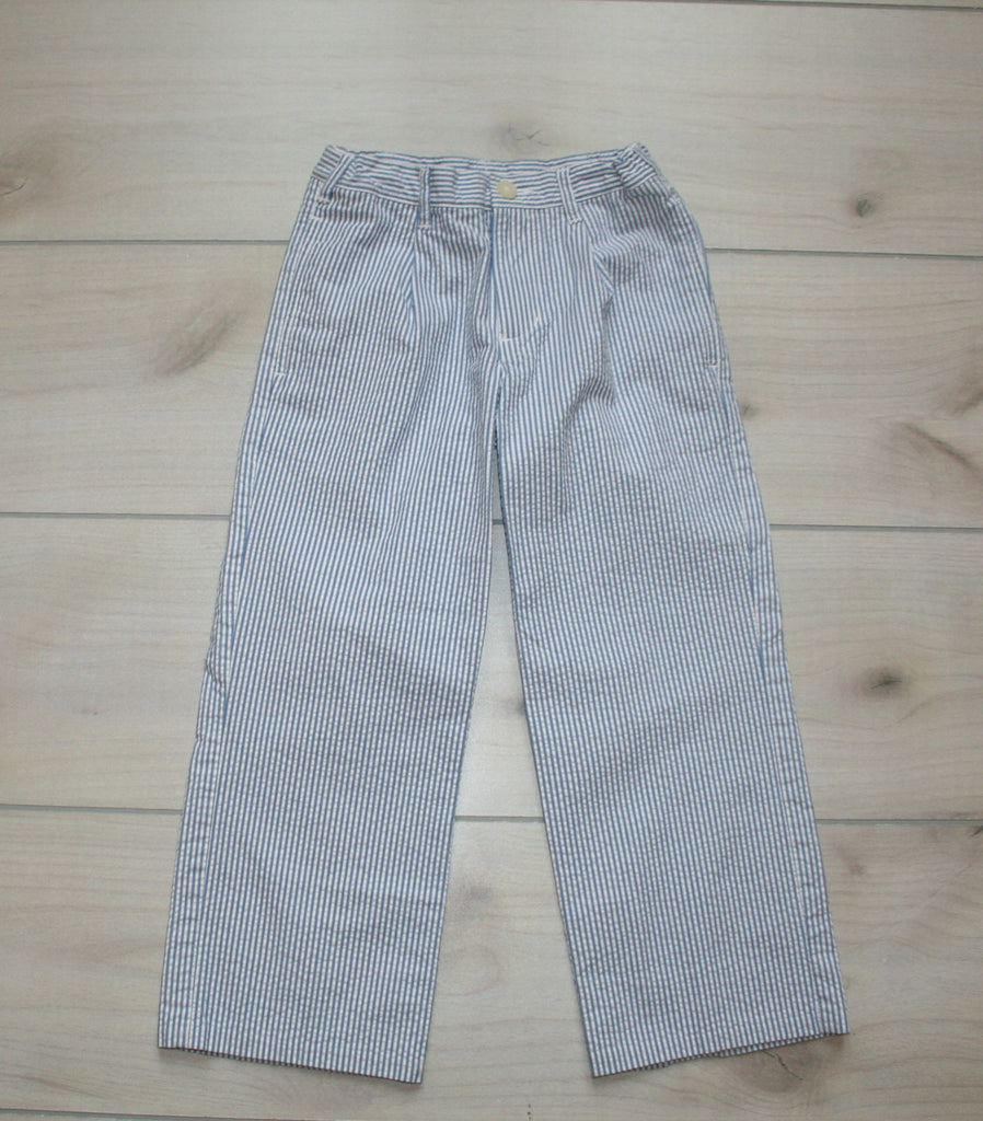 Talbots Kids Blue & White Striped Seersucker Pants