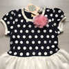 NEW Mia Belle Baby Couture Navy & White Polka Dot Ruffle Dress